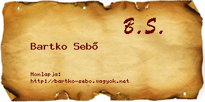 Bartko Sebő névjegykártya
